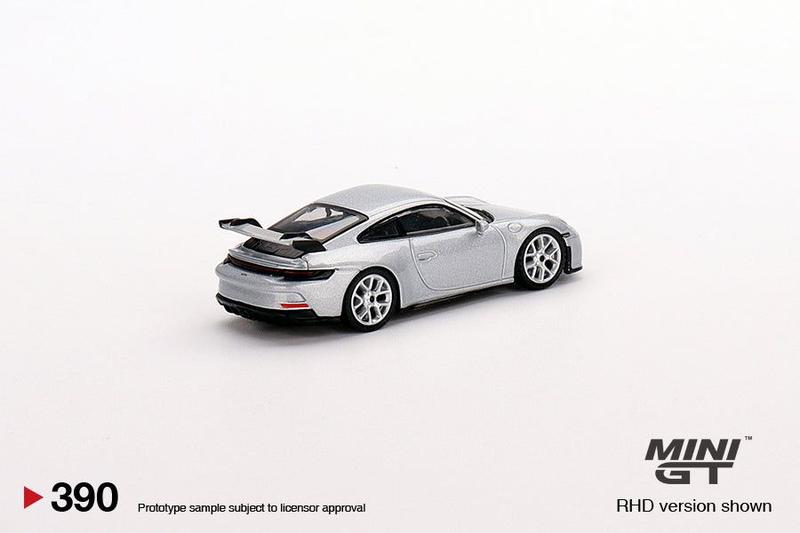 Miniatura Mini GT Porsche 911 992 GT3 Silver Metallic 1/64